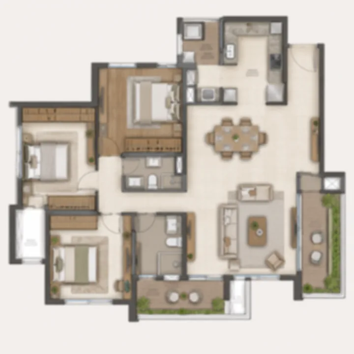 Prestige Battersea 3 BHK floor plan layout