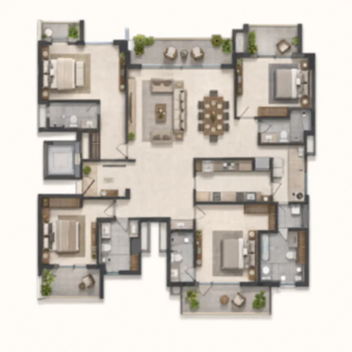 Prestige Battersea 4 BHK floor plan layout